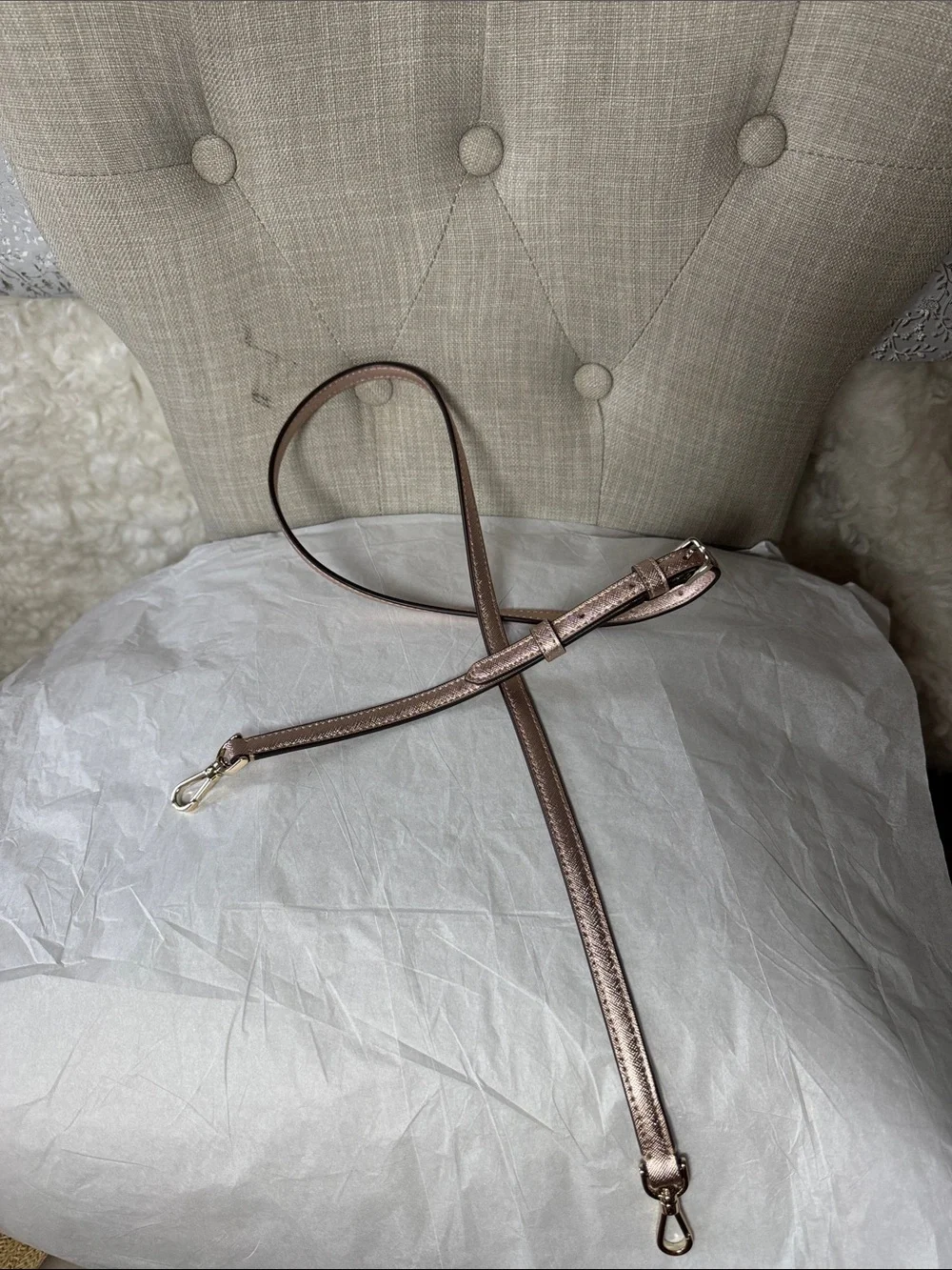kate spade Rose Gold Glitter Satchel with Matching Wristlet